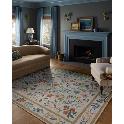 Rifle Paper Co. x Loloi Wildwood Blue Area Rug & Reviews | Wayfair